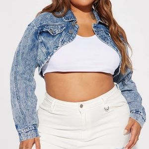 Denim crop jacket